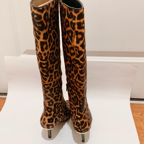 MICHAEL KORS Katerina Leopard Calf Hair Knee-High Stiletto Heels Boots 6.5 - Picture 10 of 16